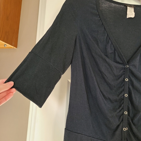 VANITY 3/4 Snap Closure Cardigan Black - Picture 3 of 8